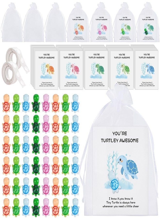 FACULX You're Turtley Awesome Gift Box - 100 Sets Mini Resin Turtle Animal Pun Thank You Gifts Bulk Appreciation Employee Inspirational Gift Sets for Coworkers, Volunteers & Office Staff - Image 1